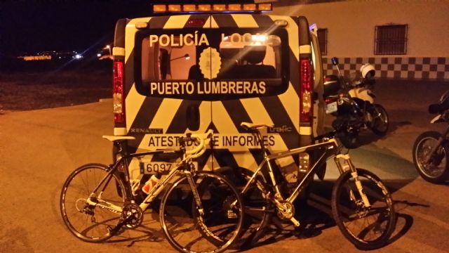 La Policía Local de Puerto Lumbreras recupera dos bicicletas sustraídas hace dos semanas en Caravaca de La Cruz