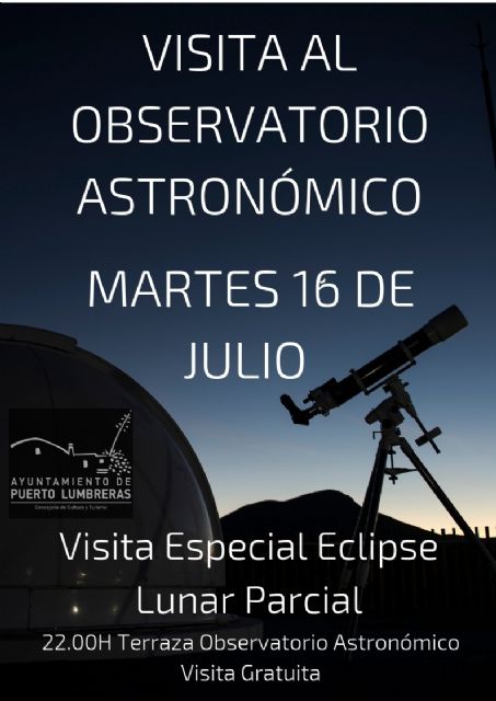 Lumbrerenses y visitantes podrán disfrutar hoy gratis del eclipse parcial de Luna desde el Observatorio Astronómico