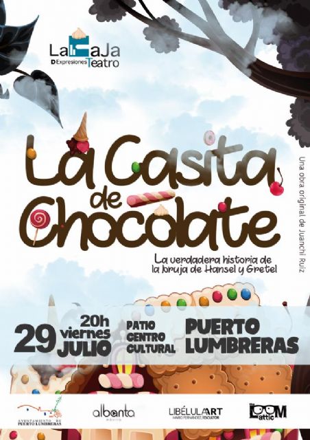 El patio del Centro Cívico Cultural de Puerto Lumbreras acogerá la representación del musical 'La Casita de Chocolate' el próximo viernes, 29 de julio