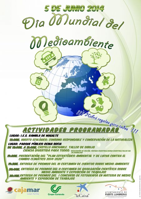 Puerto Lumbreras celebra mañana el Día Mundial del Medio Ambiente con actividades en el Parque Público Reina Sofía