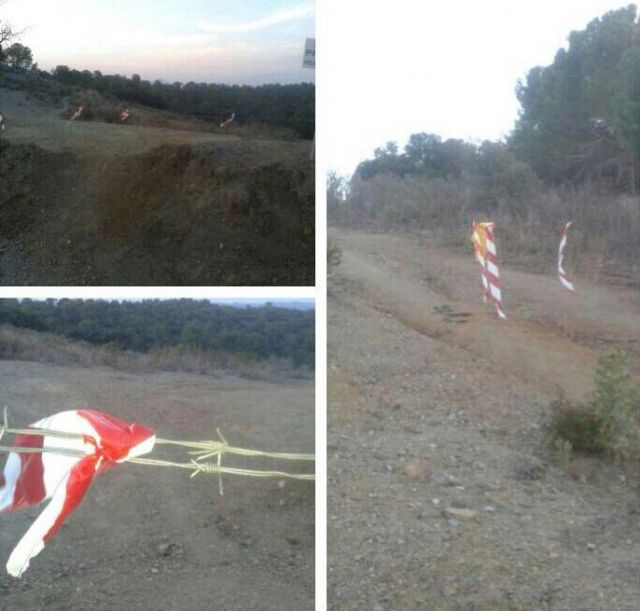 IU-Verdes alerta de la existencia de caminos cortados con alambre de espino en el Cabezo de la Jara