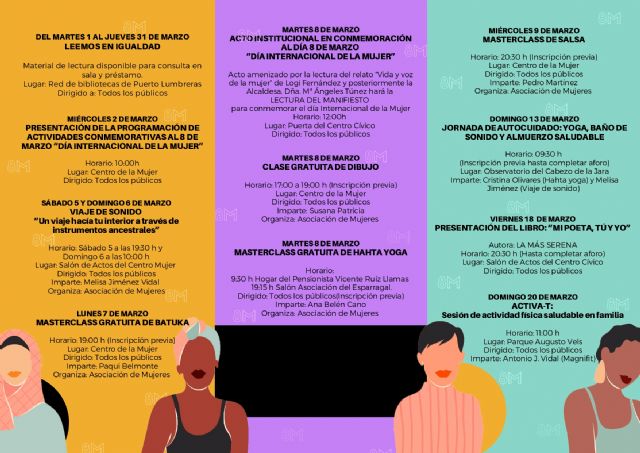 El Ayuntamiento de Puerto Lumbreras organiza más de una decena de actividades por el Día de la Mujer