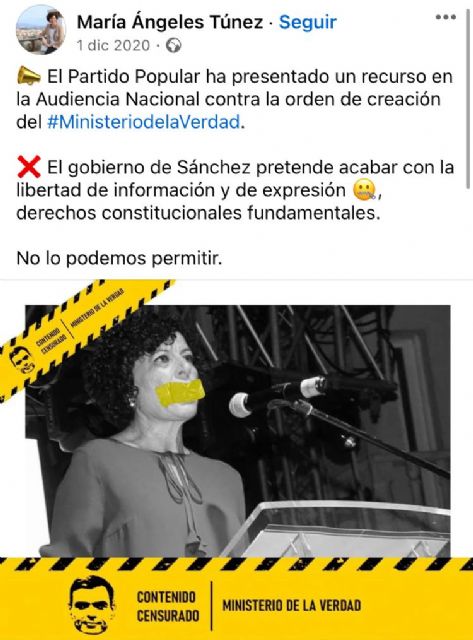 Imagen de archivo del perfil de Facebook de María Ángeles Túnez