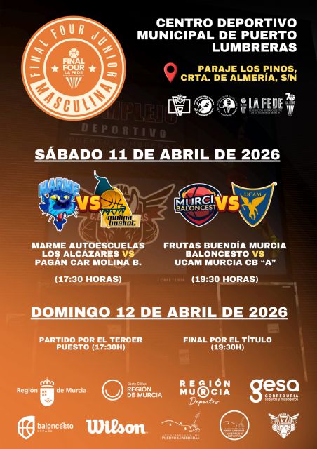 Puerto Lumbreras acoge, este fin de semana, la Final Four Junior Masculina de Baloncesto