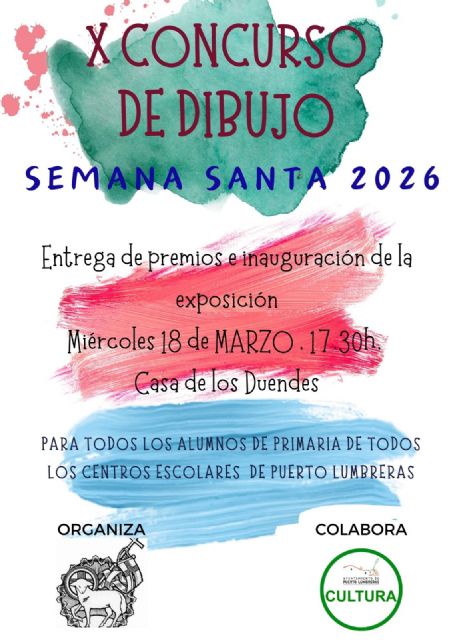 El Cabildo de Cofradías Pasionarias de Puerto Lumbreras y el Ayuntamiento convocan el X Concurso Infantil de Dibujo de Semana Santa