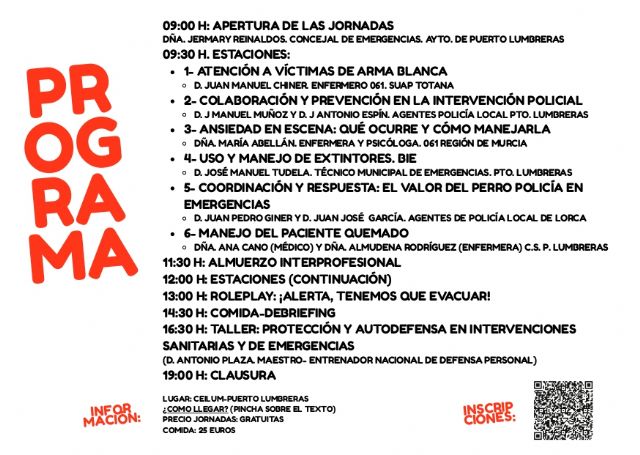 Puerto Lumbreras volverá a celebrar las Jornadas Interservicios de Emergencias, el próximo 7 de marzo, tras el éxito de la primera edición
