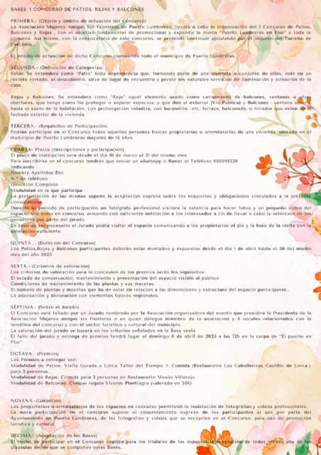 Abierto el plazo para participar en el I Concurso de patios, rejas y balcones de Puerto Lumbreras