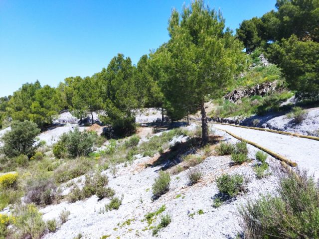 La alcaldesa visita la rehabilitación de parte del sendero de la finca municipal del Cabezo de la Jara