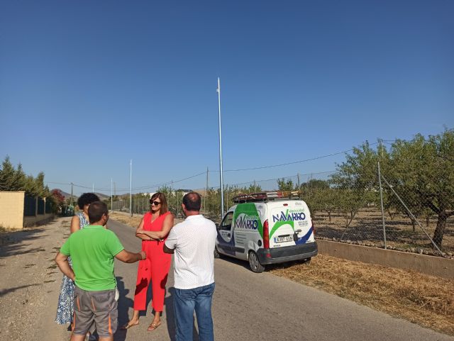 Finalizan los trabajos para mejorar la iluminación del tramo 2 en el Camino de los Valencianos de Puerto Lumbreras