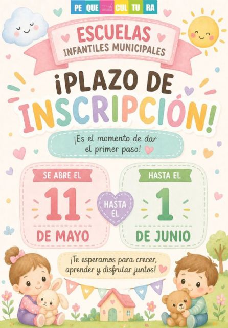 Las Escuelas Infantiles Municipales de Puerto Lumbreras abren el plazo de inscripción para el curso 2026/2027 con 409 plazas