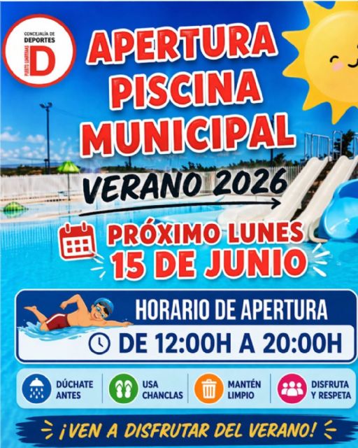 Las piscinas municipales de Puerto Lumbreras abrirán el 15 de junio para dar comienzo a la temporada de verano