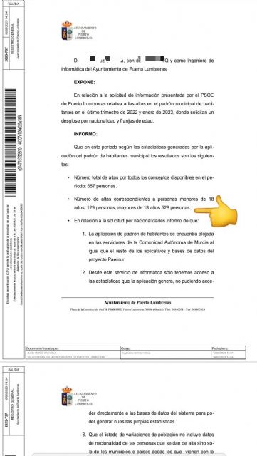 El grupo municipal socialista ha presentado una moción para la realización de una ordenanza dirigida a controlar la gestión del padrón de habitantes