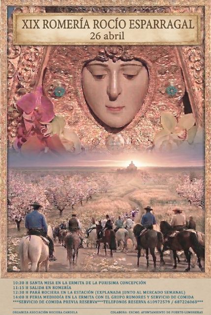 La pedanía de El Esparragal acogerá la XIX edición de la Romería en honor a Nuestra Se&ntilde;ora del Rocío el domingo, 26 de abril