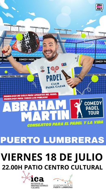 Puerto Lumbreras disfrutará de la actuación del monologuista Abraham Martín este viernes, 18 de julio, en el Centro Cívico