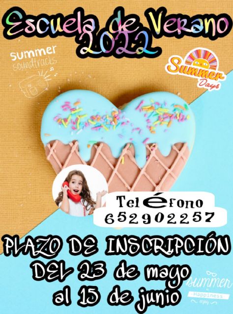 Abierto el plazo de inscripción para la Escuela de Verano de Puerto Lumbreras a partir del próximo lunes, 23 de mayo