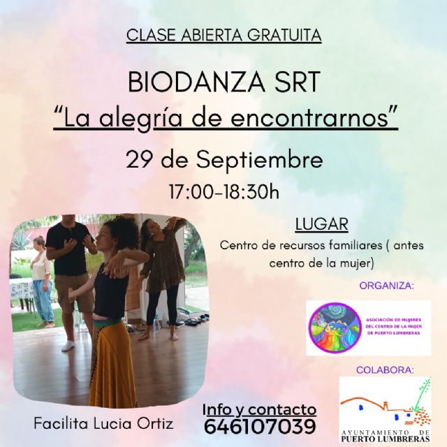 La Asociación de Mujeres de Puerto Lumbreras organiza una clase gratuita de ´Biodanza´