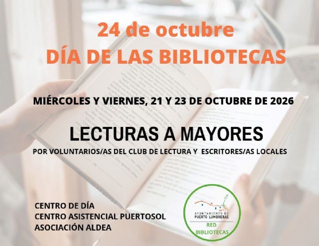 Puerto Lumbreras celebrará el Día Internacional de las Bibliotecas con la Masterclass y el Taller de rap y poesía de Tolo Ortógrafo, el 23 de octubre