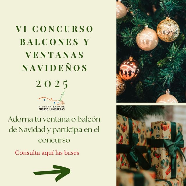 El Ayuntamiento de Puerto Lumbreras abre el plazo de inscripción para participar en el VI Concurso de Balcones y Ventanas Navideños