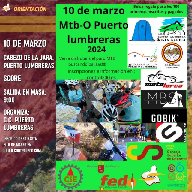 Puerto Lumbreras acoge la cuarta prueba del Circuito Sureste de orientación en bicicleta