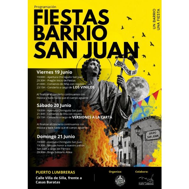 El Barrio de San Juan celebrará las tradicionales fiestas en honor a su patrón del 19 al 21 de junio