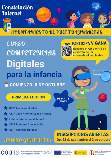 El Ayuntamiento de Puerto Lumbreras pone en marcha el Curso de Competencias Digitales para la Infancia