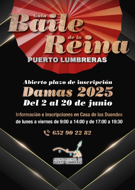 El Ayuntamiento de Puerto Lumbreras abre el plazo de inscripción para las damas del Baile de la Reina 2025