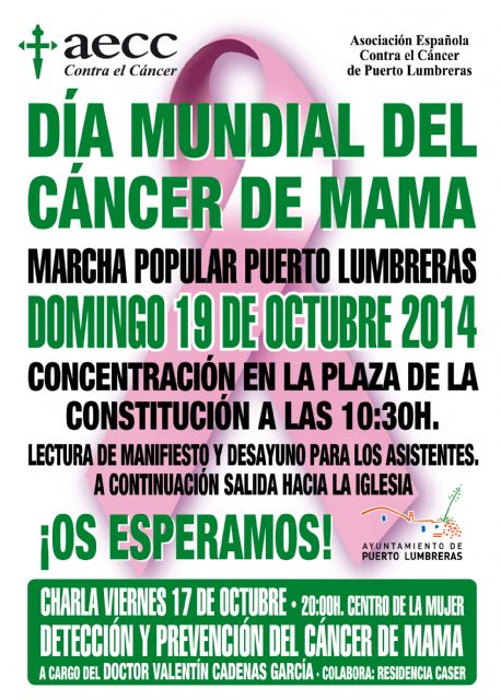 Puerto Lumbreras se vestirá de rosa el próximo domingo con la VI Marcha Popular con motivo del Día Internacional Contra el Cáncer de Mama