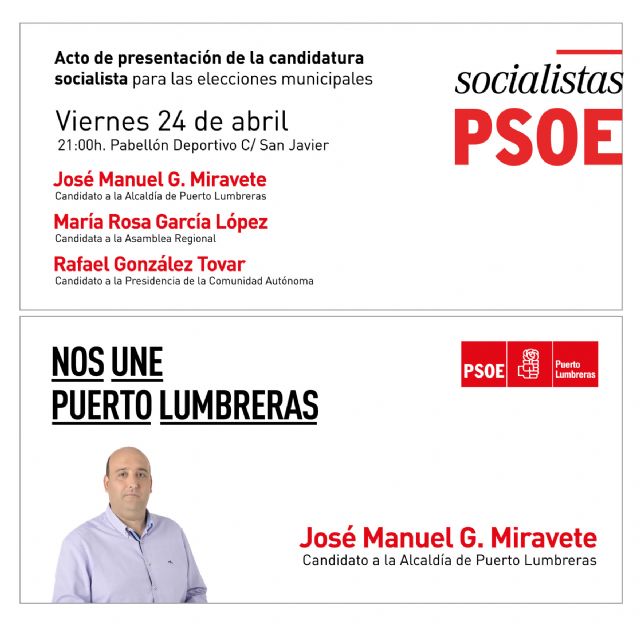 El PSOE de Puerto Lumbreras presenta su candidatura a las próximas elecciones municipales