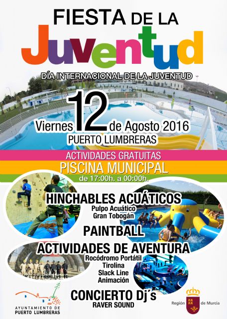 Puerto Lumbreras celebrará el Día Internacional de la Juventud con una fiesta para jóvenes repleta de actividades gratuitas