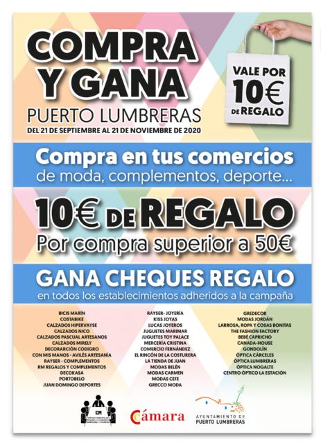 Ayuntamiento de Puerto Lumbreras y Cámara de Comercio impulsan el comercio local a través de la campaña 'Compra y Gana'