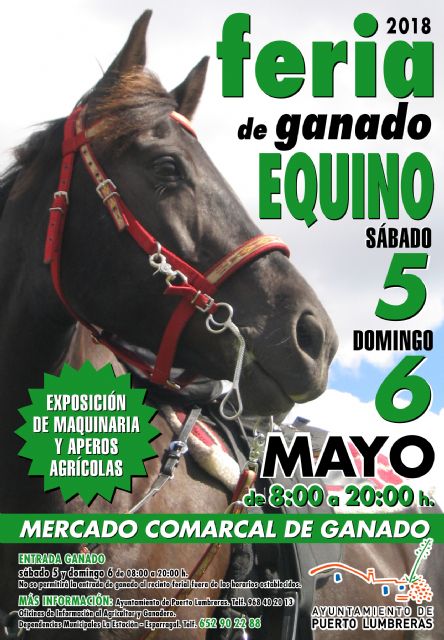 La tradicional Feria de Ganado Equino de Puerto Lumbreras abrirá sus puertas el 5 de mayo