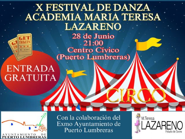 La Academia María Teresa Lazareno celebrará su X Festival de Danza este miércoles, 28 de junio en Puerto Lumbreras