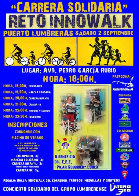Puerto Lumbreras acogerá este fin de semana la carrera solidaria 'Reto Innowalk'