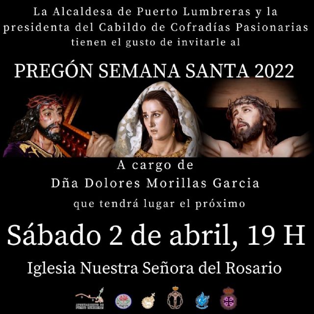 Unos cuarenta actos componen el programa de la Semana Santa de Puerto Lumbreras en 2022